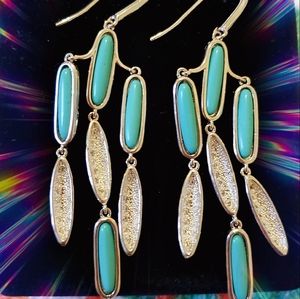 Pure sliver blue gemstone drop earrings